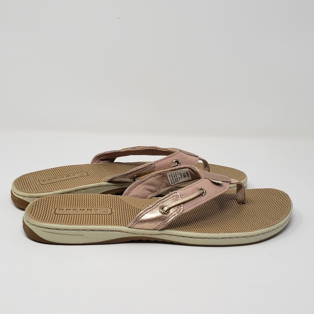 Sperry Flip Flop Thong Sandals Flat Heel Rose Gold Petal Pink Women's 10 - Picture 4 of 8